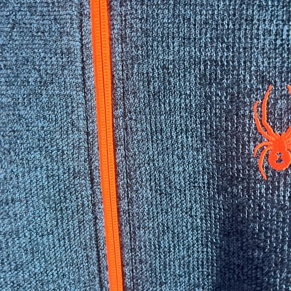 Spyder Mens Large Blue and Orange Zip Coat. - Picture 3 of 5